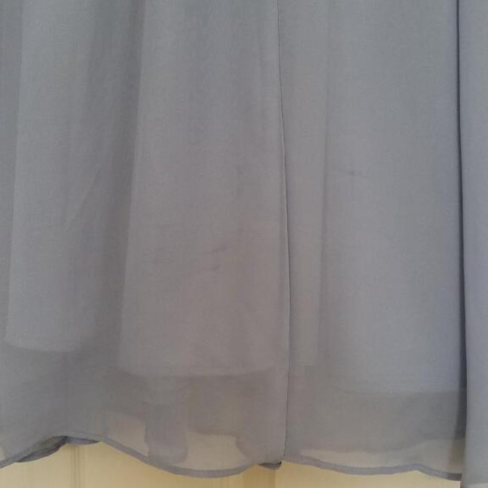 Birdy Grey Jules Full Length Chiffon Bridesmaid Dress in Dusty Blue - Picture 8 of 9